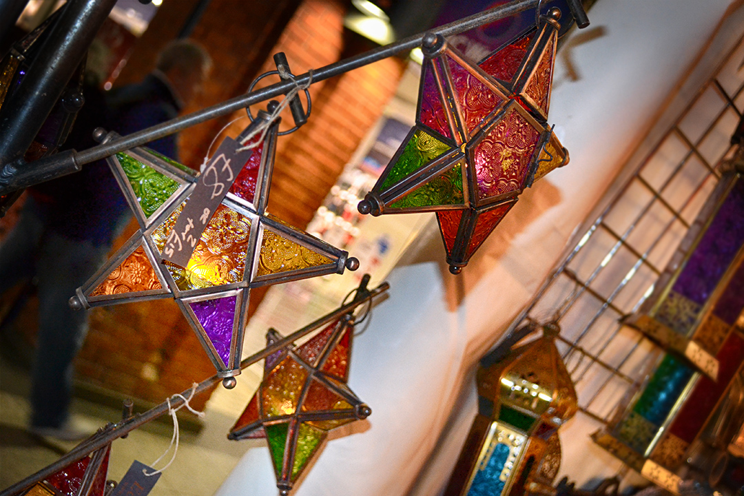 Artisan stall with stained glass stars